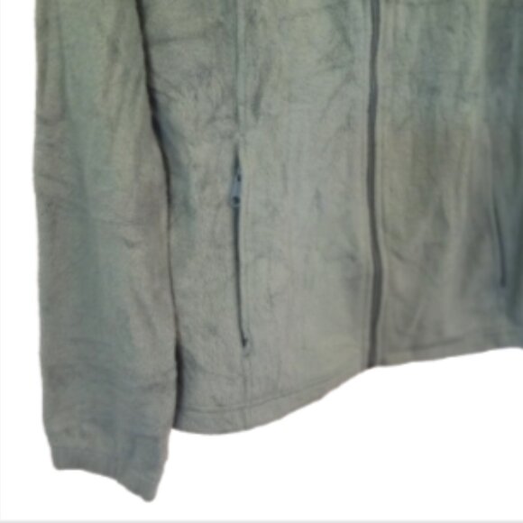 Columbia Women’s Fleece Jacket Size Large Green Fuzzy Full Zip Pockets EUC - Picture 7 of 14